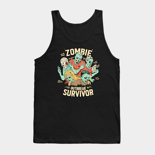 Zombie Outbreak Survivor Tank Top by nefuku